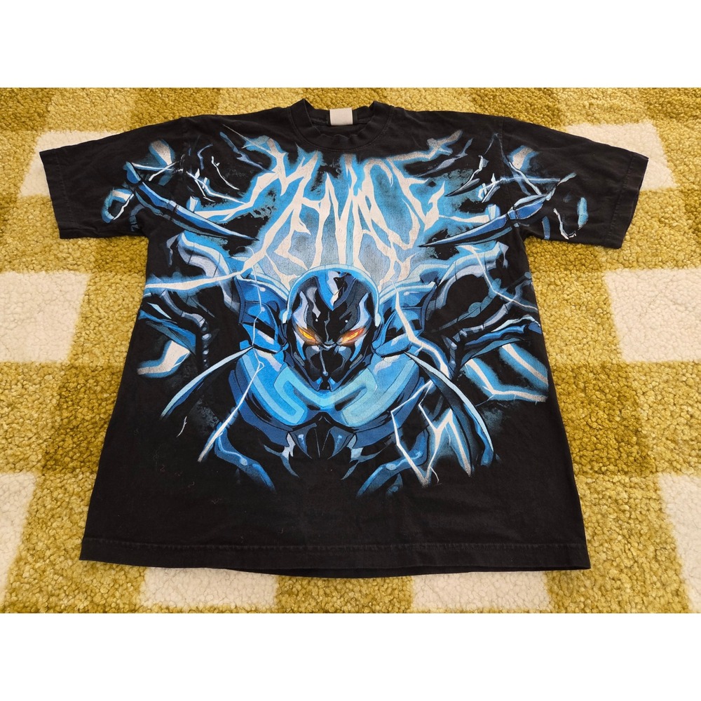 Menace Los Angeles Blue Beetle Graphic T-Shirt Black Mens Large Streetwear